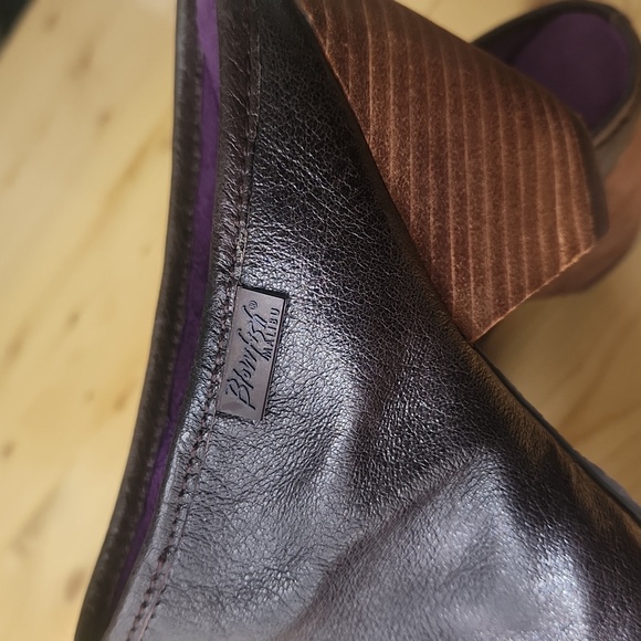 New Blowfish Malibu Brown Leather Heeled Slouch Mule Clogs 8.5 - Picture 5 of 16